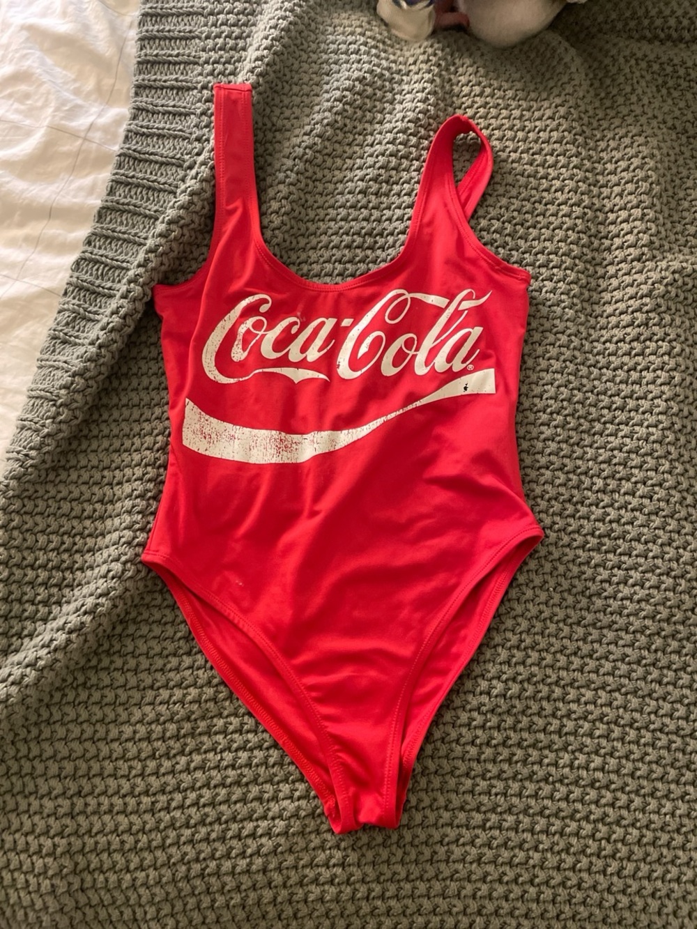 Coca-Cola Red Swimsuit with White Logo Print